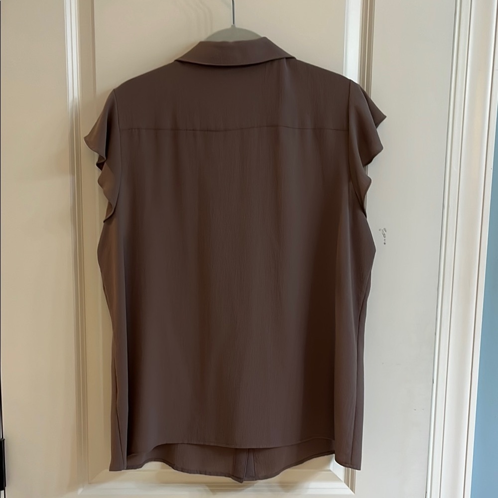 Calvin Klein Ruffled Brown Blouse - Picture 5 of 5